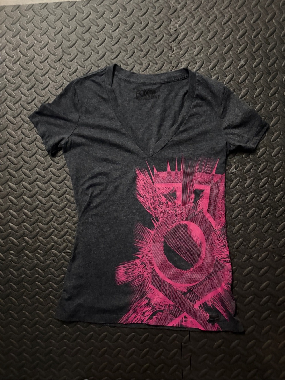 Vintage woman Fox v neck shirt